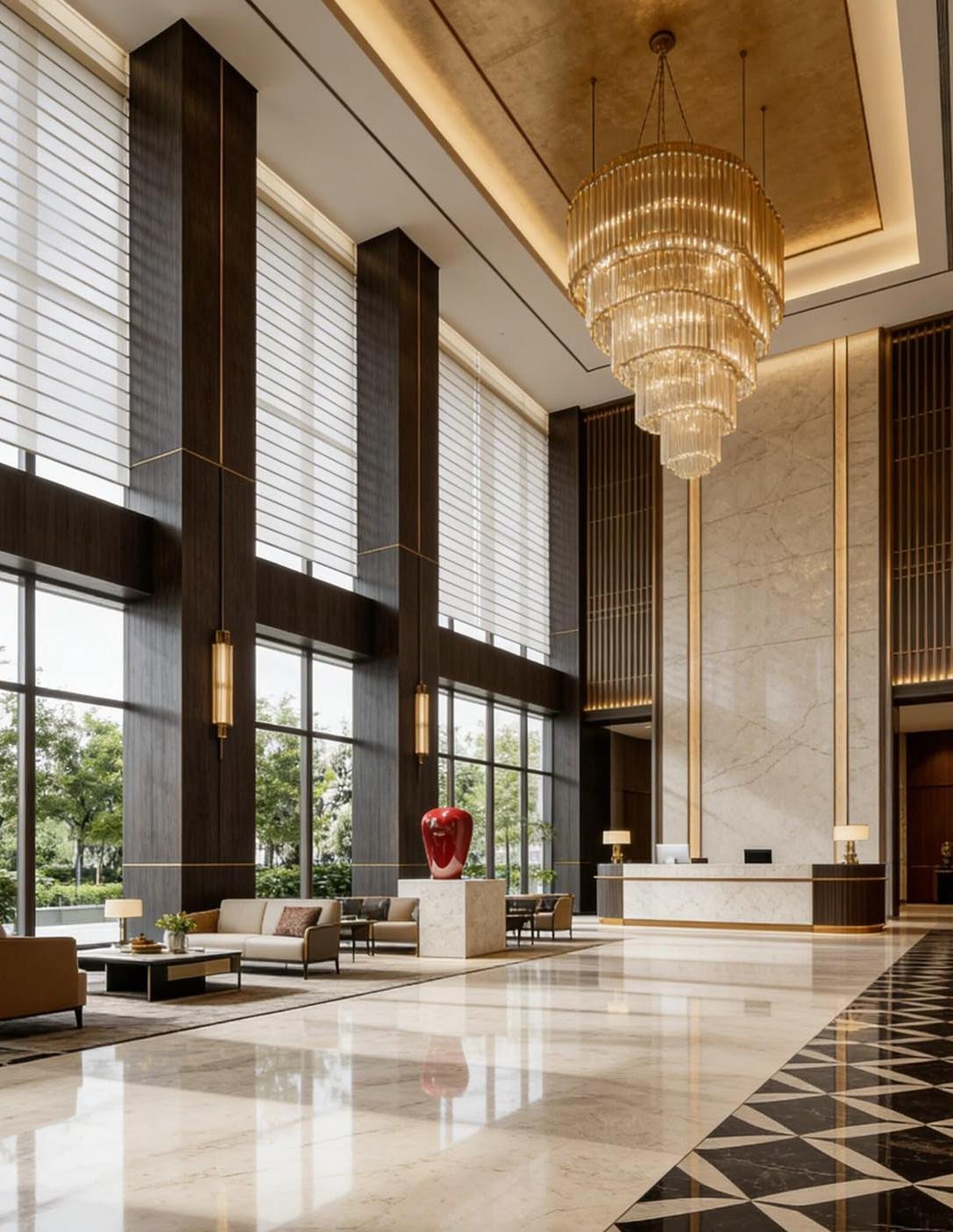 Luxury hotel lobby