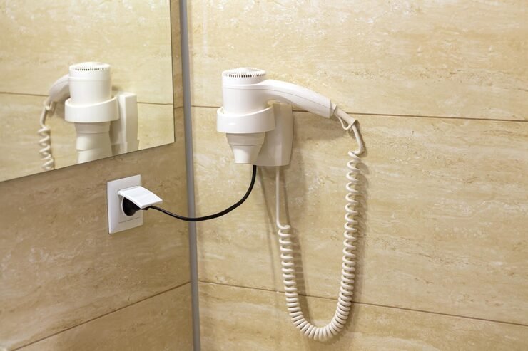 Hair dryer on towels